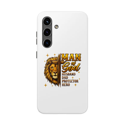 Man of God Lion Phone Case — ‘Man of God’ Christian Protector Dad Gift