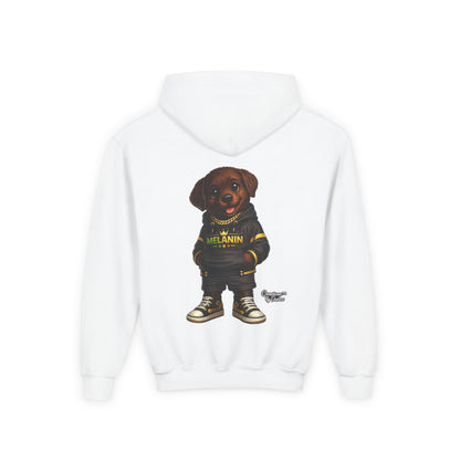 Youth Melanin Pup Hoodie – Cute Rottweiler Cartoon Sweatshirt