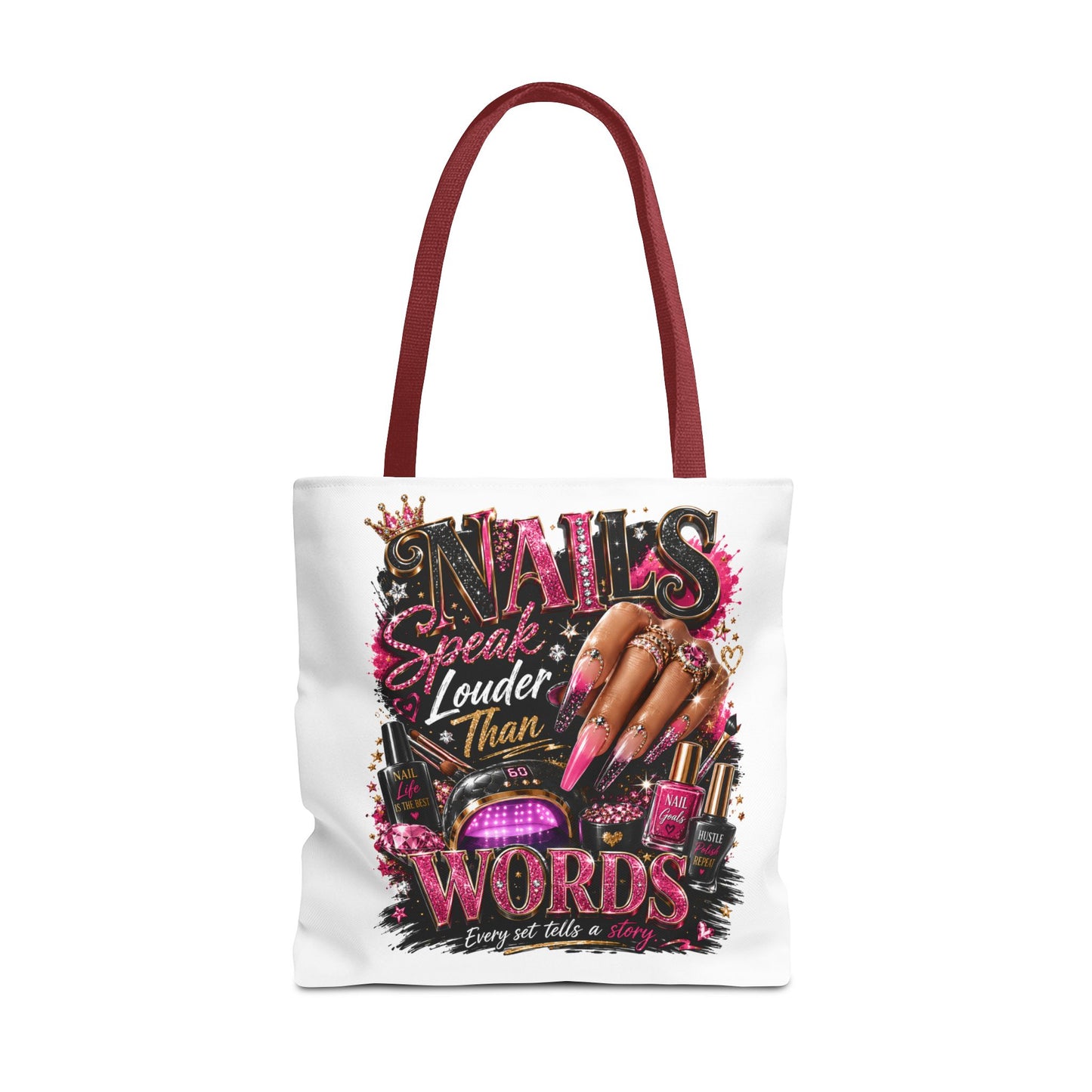 Nails Speak Louder Than Words Tote Bag – Glam Nail Technician Gift