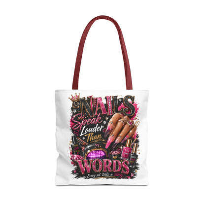 Nails Speak Louder Than Words Tote Bag – Glam Nail Technician Gift