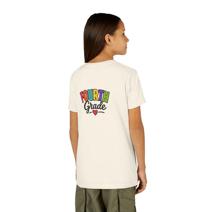 Fourth Grade Youth Tee — Colorful Back-to-School Shirt with Heart