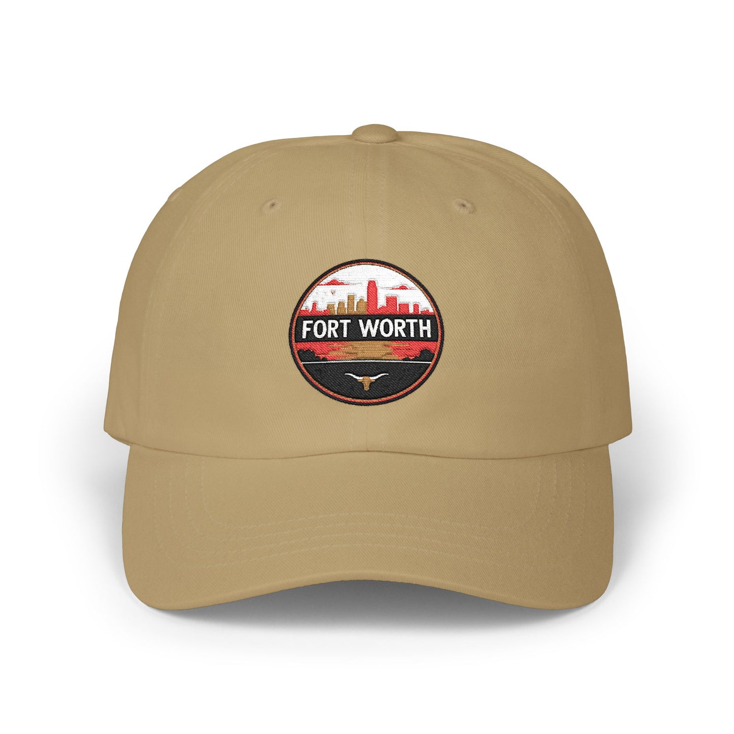 Fort Worth Skyline Dad Cap – Vintage Round Patch Hat