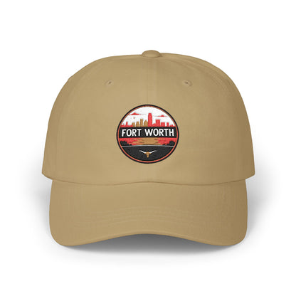 Fort Worth Skyline Dad Cap – Vintage Round Patch Hat