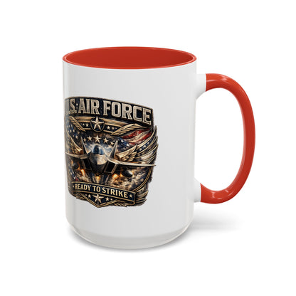 U.S. Air Force Accent Coffee Mug — "Ready to Strike" Military Aviation Gift