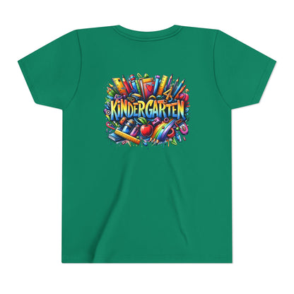 Kindergarten Colorful School Supplies Youth Tee — Back-to-School Kids T-Shirt