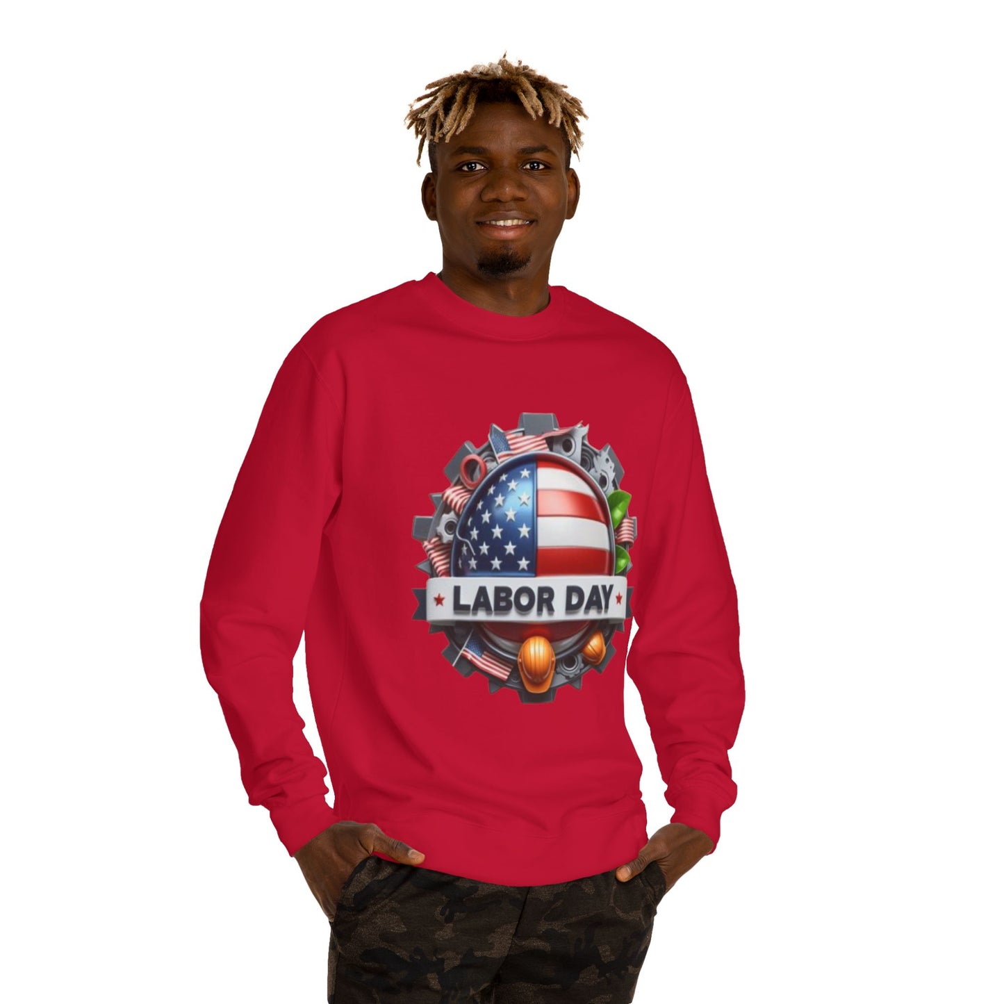 Labor Day Crewneck Sweatshirt – American Flag & Tools Workwear