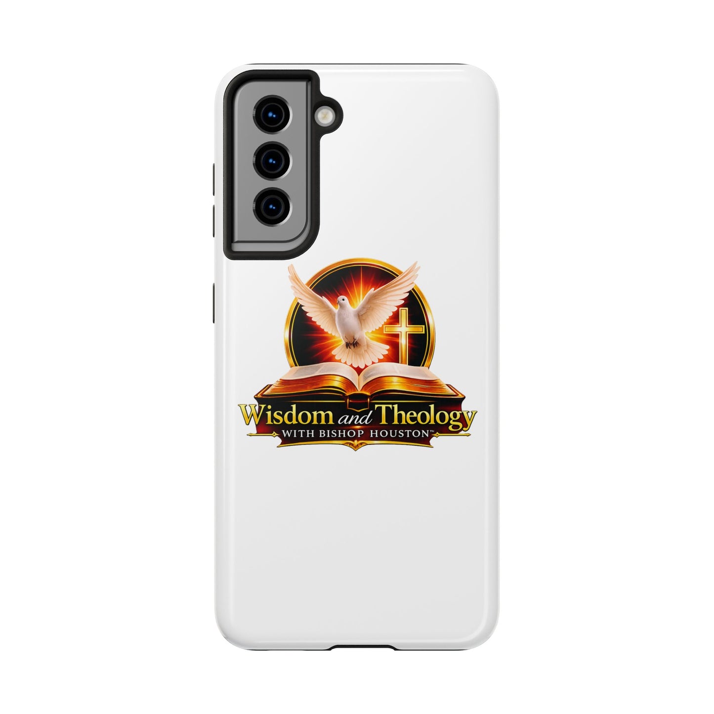 Wisdom and Theology Tough Phone Case — Christian Dove & Cross Design