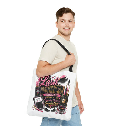 Lash Technician Tote Bag — Glam Beauty Artist Gift, ‘Lash Technician: Enhancing Beauty’ Design