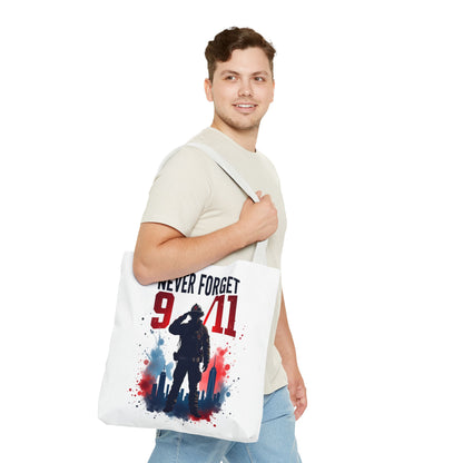 Never Forget 9/11 Tribute Tote Bag — Memorial Patriotic Canvas Carryall