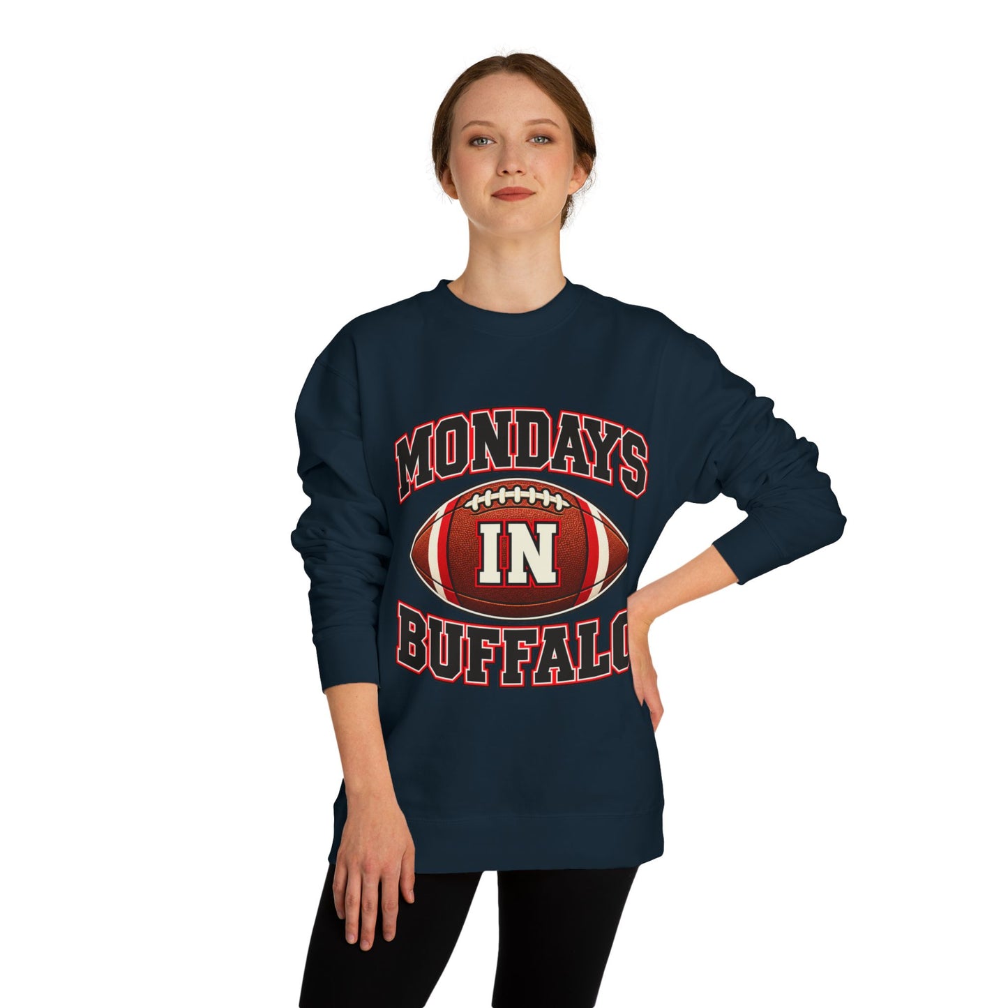 Football Sweatshirt — "Mondays in Buffalo" Crewneck