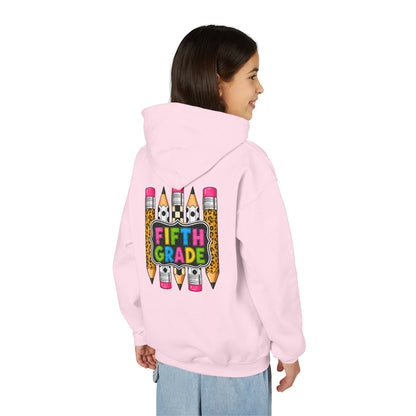 Fifth Grade Kids Hoodie — Colorful Pencil Back‑to‑School Sweatshirt for Students
