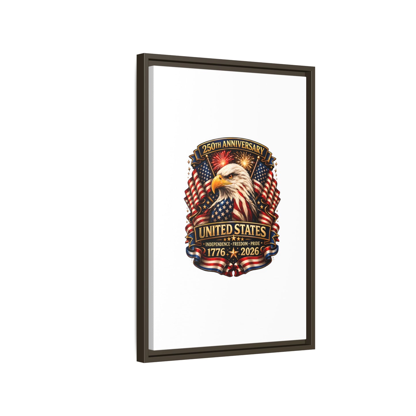 Patriotic Eagle 250th Anniversary Framed Canvas Print — United States 1776–2026