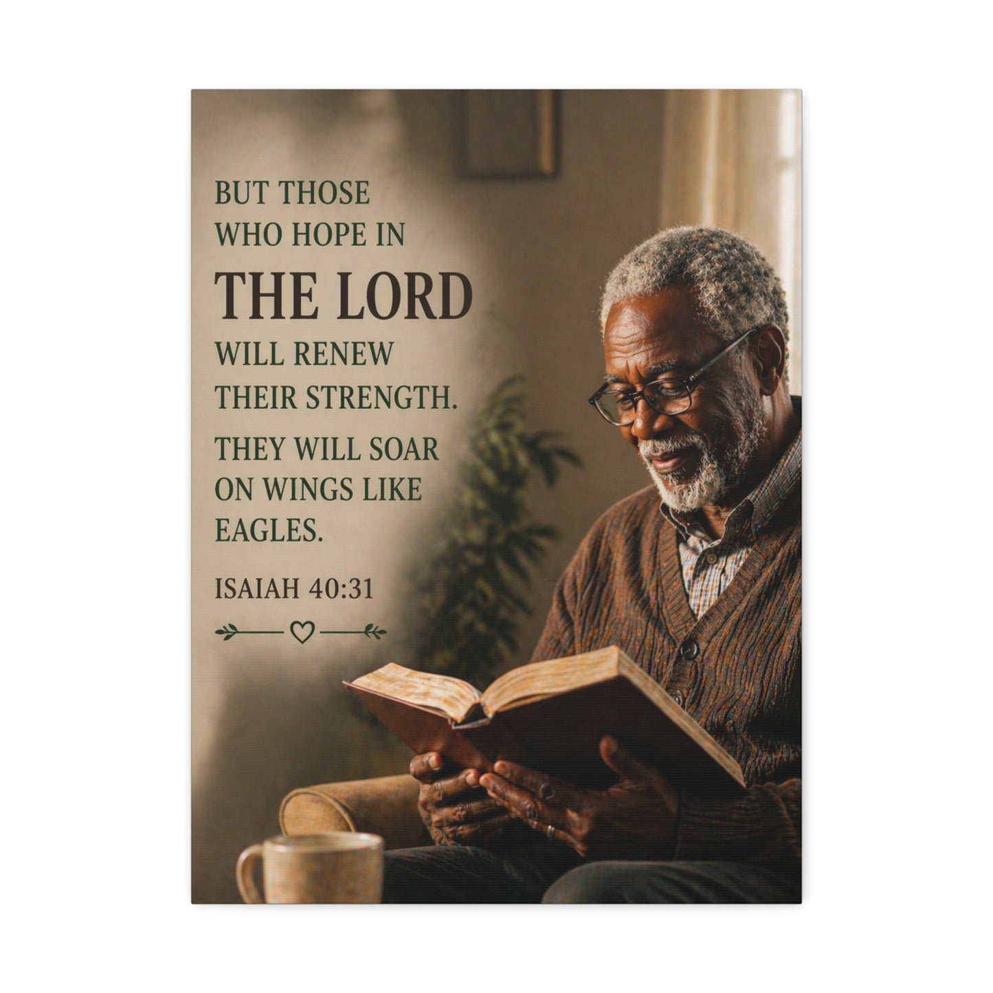 Stretched Canvas - "But Those Who Hope in The Lord" Isaiah 40:31 Inspirational Christian Wall Art