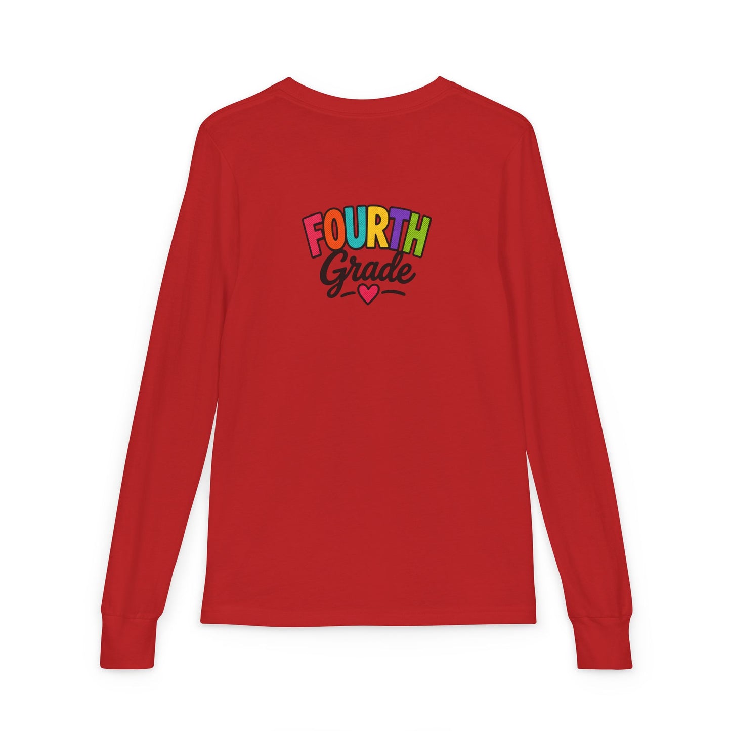 Fourth Grade Long Sleeve Tee — Colorful Kids School Shirt