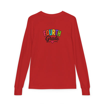 Fourth Grade Long Sleeve Tee — Colorful Kids School Shirt