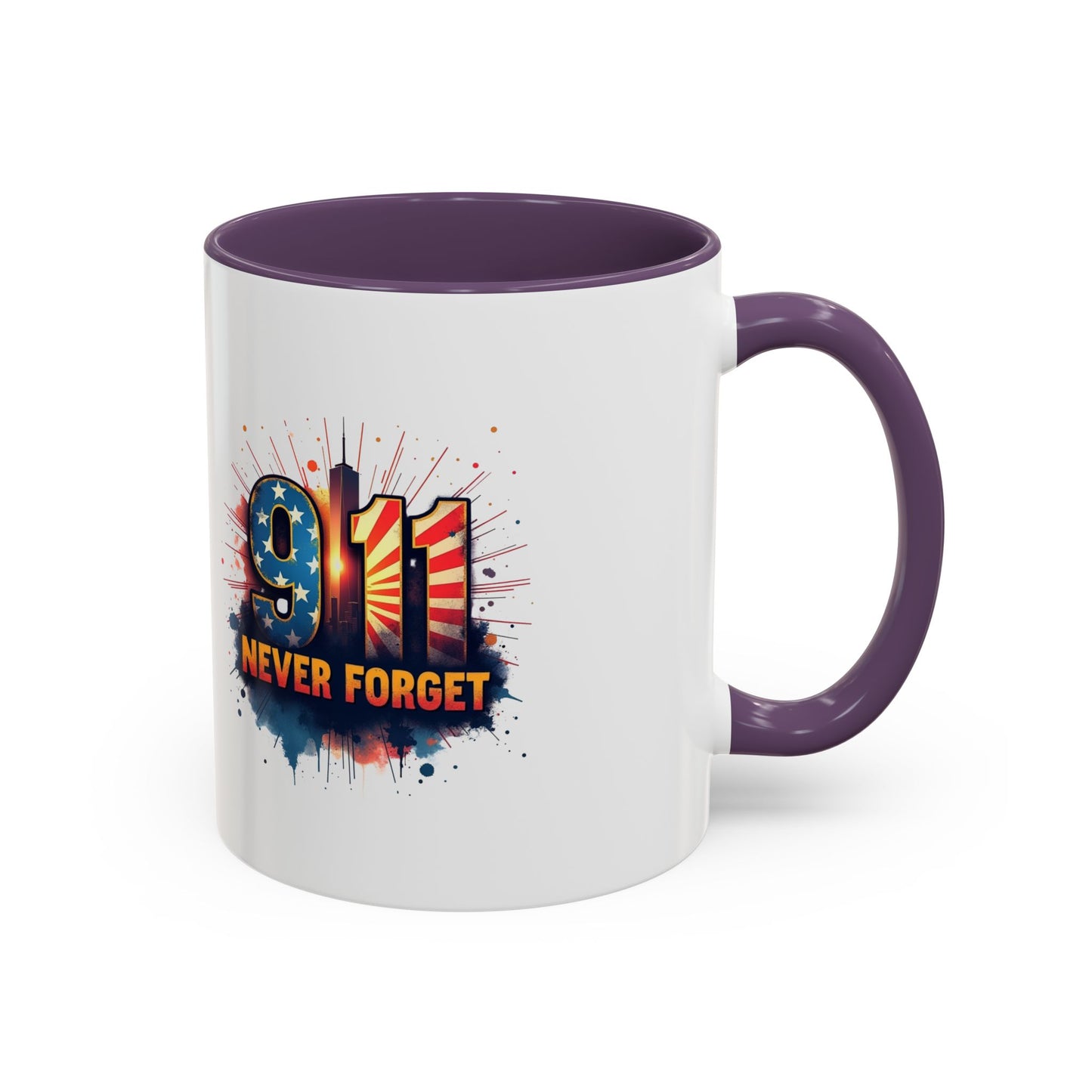 9/11 Never Forget Coffee Mug — Patriotic Memorial Accent Mug