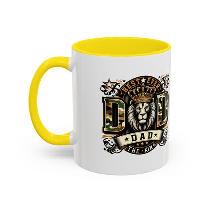 Dad Coffee Mug — "Best Ever Dad" Lion Crest Accent Mug (11/15oz)