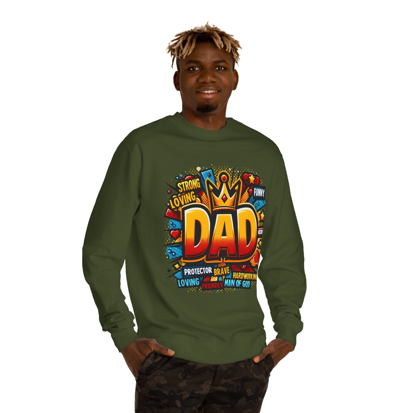 Dad Graphic Sweatshirt – Crowned 'DAD' Tribute Design for Father’s Day