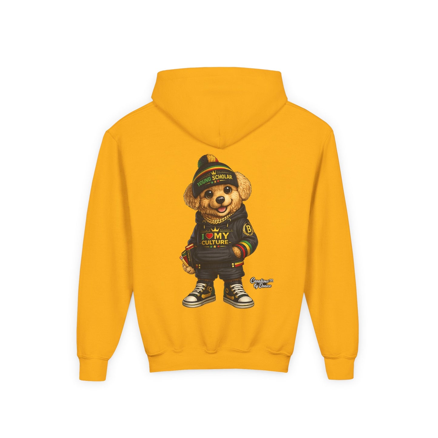 Kids Teddy Bear Hoodie — 'I Love My Culture' Streetwear Youth Sweatshirt