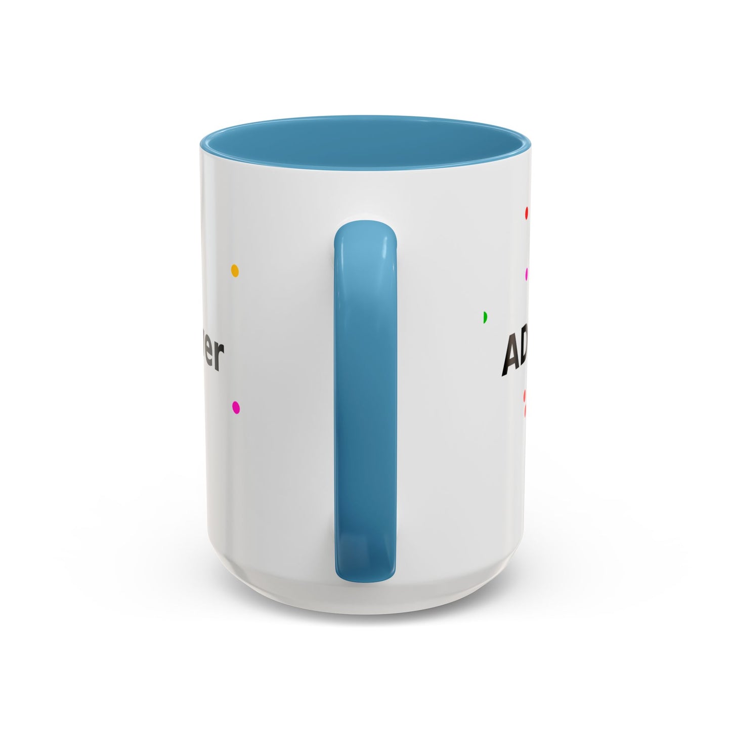 Accent Coffee Mug - "Coffee Is My Superpower" Funny Colorful Polka Dot Ceramic Mug (11/15oz)
