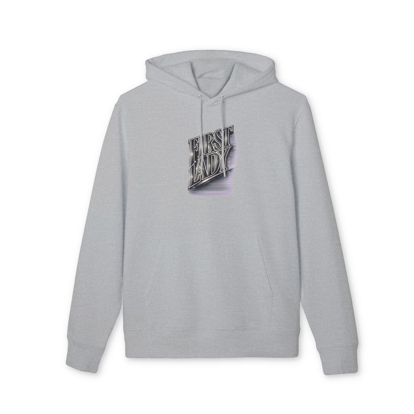 First Lady Graphic Hoodie — Retro Metallic Lettering Pullover