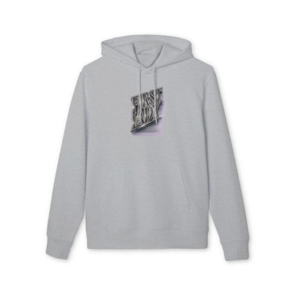 First Lady Graphic Hoodie — Retro Metallic Lettering Pullover