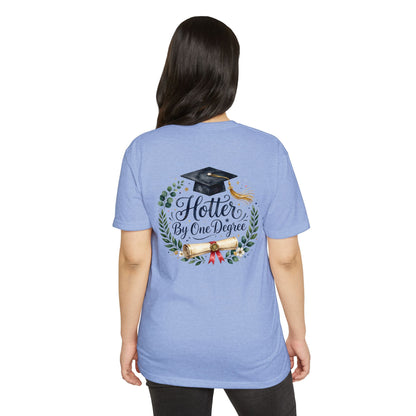 Graduation T-Shirt — "Hotter By One Degree" Cap & Diploma Design