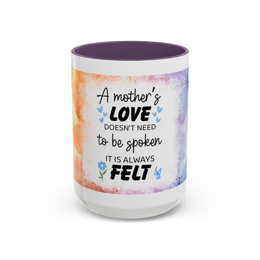 Mother’s Love Accent Coffee Mug – Floral Inspirational Gift (11/15 oz)