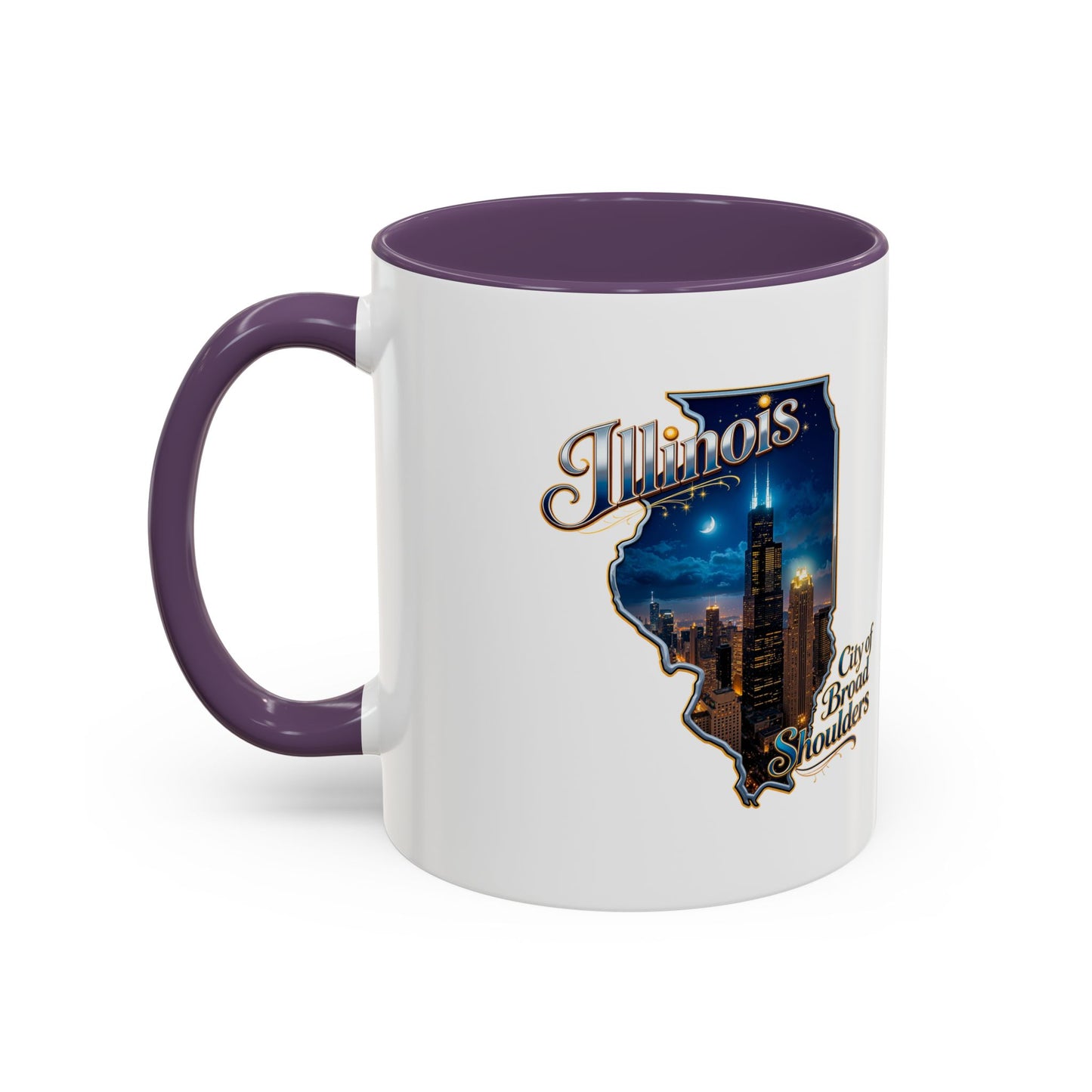Illinois Skyline Accent Coffee Mug – City of Broad Shoulders Chicago Design (11/15oz)