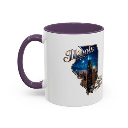 Illinois Skyline Accent Coffee Mug – City of Broad Shoulders Chicago Design (11/15oz)