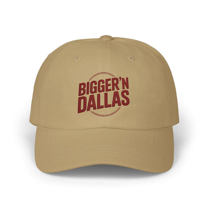 Bigger'n Dallas Dad Cap — Retro Vintage Text Embroidered Baseball Hat