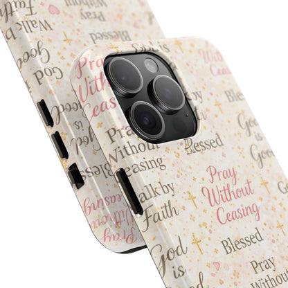 Pray Without Ceasing Phone Case | Christian floral iPhone Case