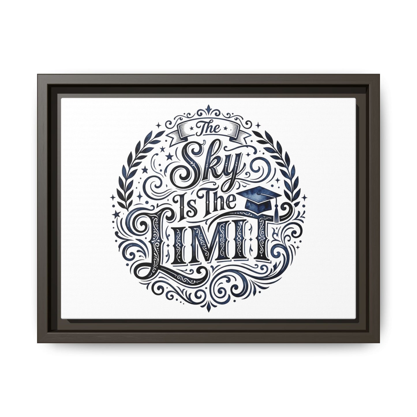The Sky Is The Limit Framed Canvas — Inspirational Graduation Wall Art
