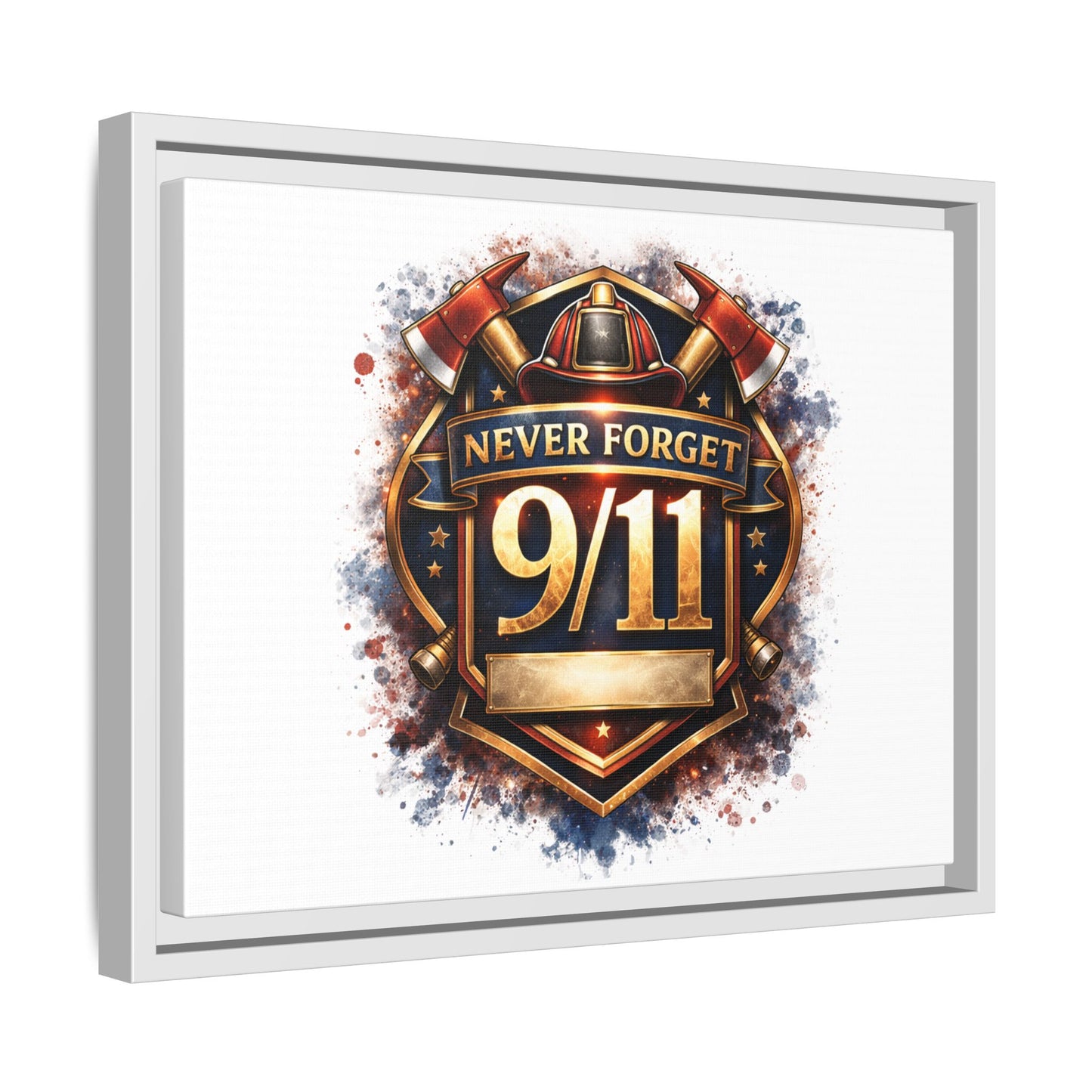 Framed Matte Canvas — 'Never Forget 9/11' Memorial Wall Art