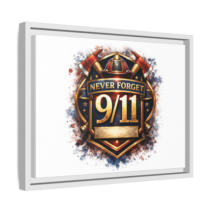 Framed Matte Canvas — 'Never Forget 9/11' Memorial Wall Art