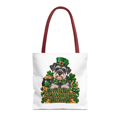 St. Patrick’s Day Schnauzer Tote Bag — Happy St. Patrick’s Day Shamrock & Gold Pot Gift
