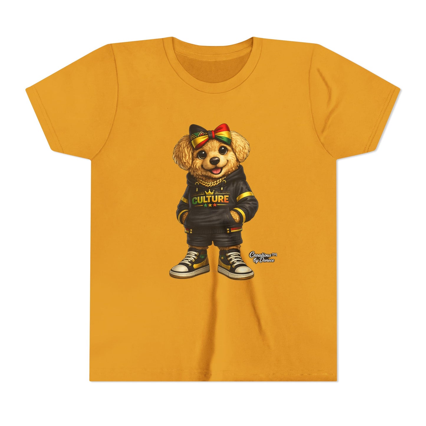 Youth Tee — Cute Rasta Bear "Culture" Graphic Kids T-Shirt
