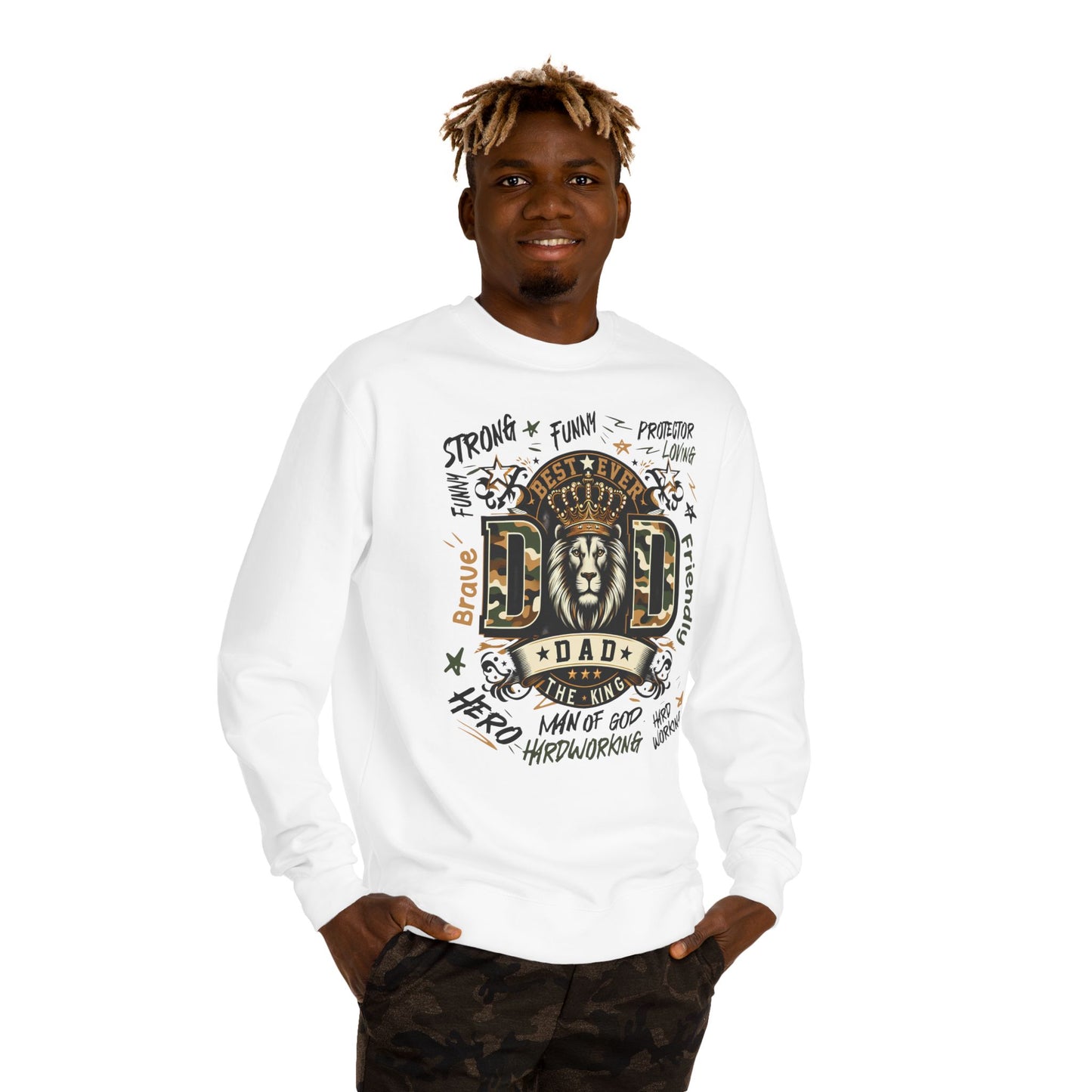 Dad Lion Crewneck Sweatshirt – 'Best Ever Dad' Father's Day Gift
