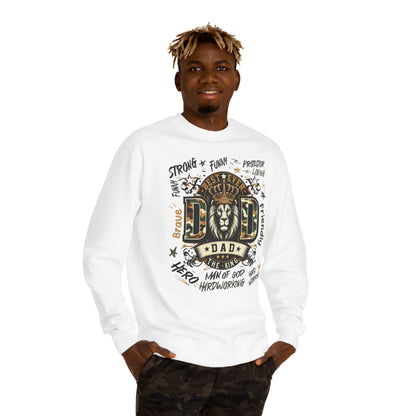Dad Lion Crewneck Sweatshirt – 'Best Ever Dad' Father's Day Gift