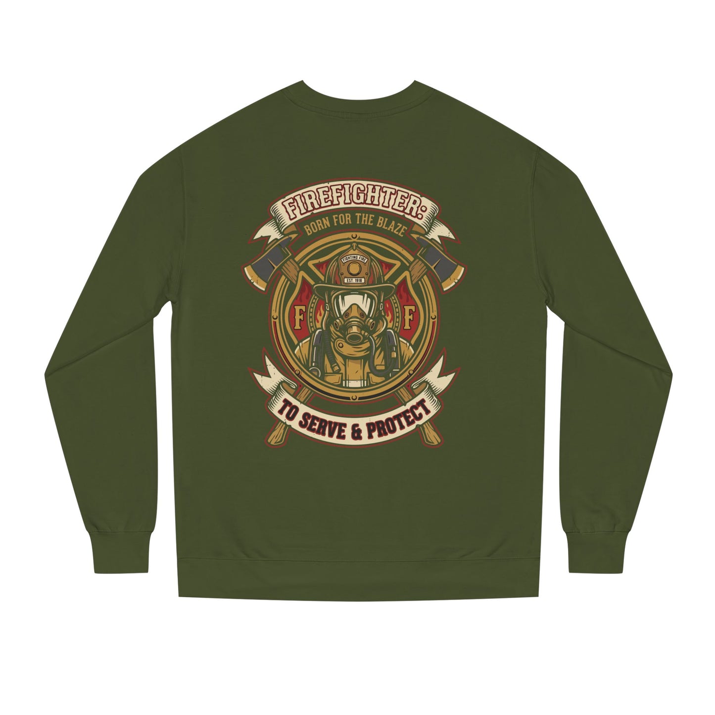 Firefighter Crest Crewneck Sweatshirt — 'To Serve & Protect' Tribute