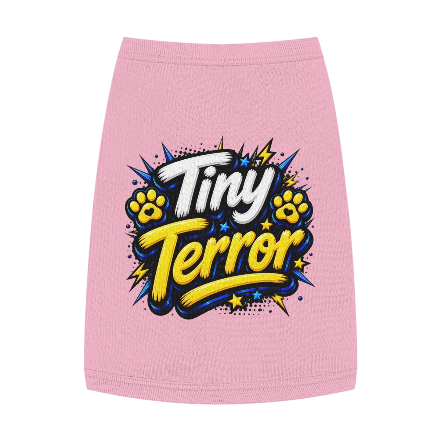 Tiny Terror Pet Tank Top — Cute Paw Print Graphic Dog Shirt