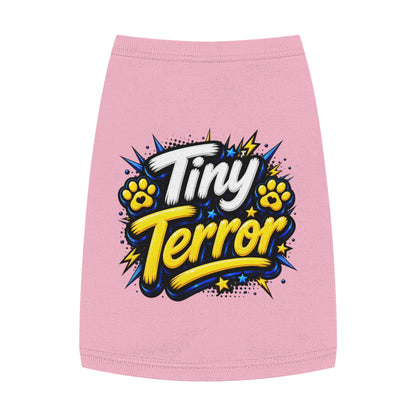 Tiny Terror Pet Tank Top — Cute Paw Print Graphic Dog Shirt