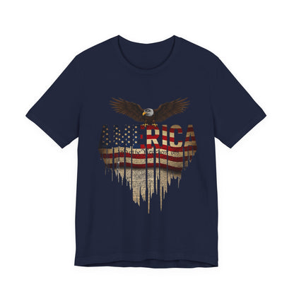 America Eagle Flag Graphic T‑Shirt — Patriotic USA Tee for 4th of July
