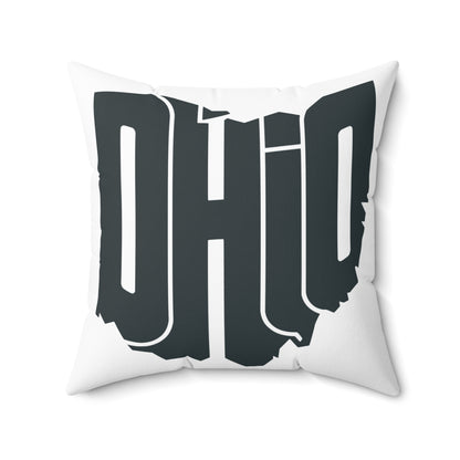 Ohio State Outline Pillow — Bold Graphic "OHIO" Decorative Throw Pillow
