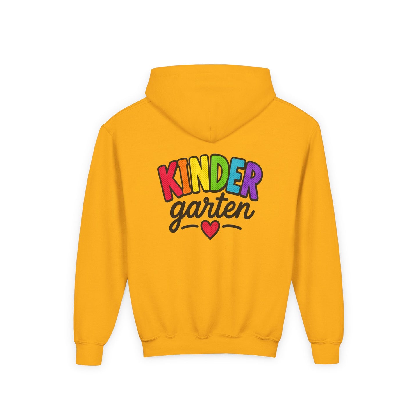 Kindergarten Kids Hoodie — Colorful Heart Graphic Back-to-School Sweatshirt