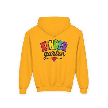 Kindergarten Kids Hoodie — Colorful Heart Graphic Back-to-School Sweatshirt
