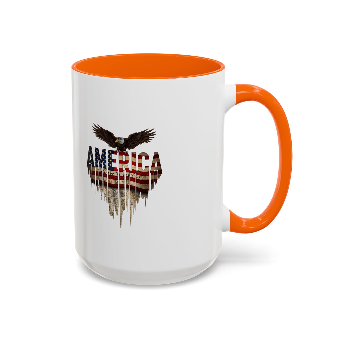America Eagle Flag Accent Coffee Mug – Patriotic 11/15oz Ceramic