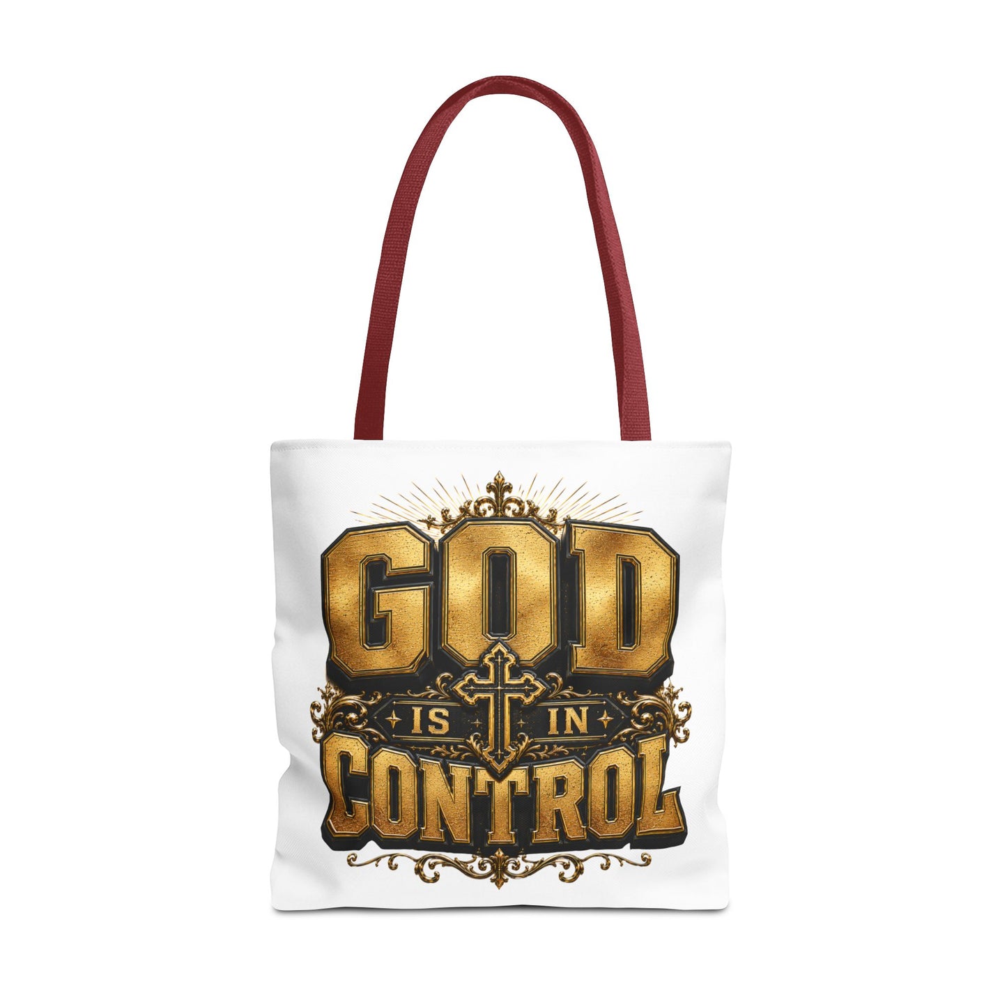 God Is in Control Tote Bag — Faith-Inspired Christian Tote for Church, Gifts & Everyday Use