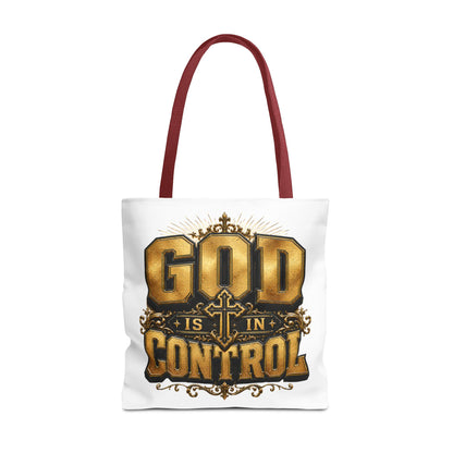 God Is in Control Tote Bag — Faith-Inspired Christian Tote for Church, Gifts & Everyday Use