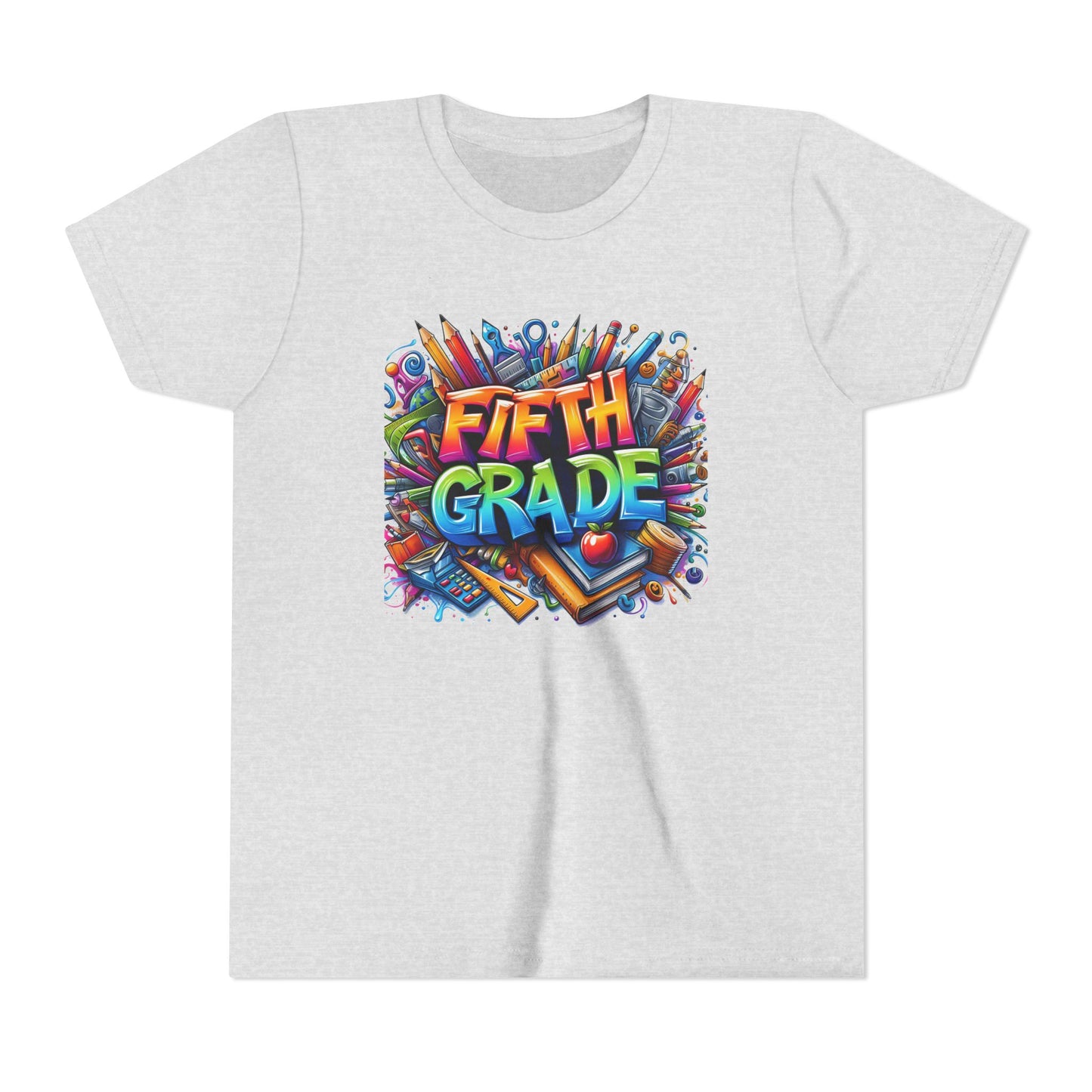 Fifth Grade Kid's Tee - Colorful School Supplies Back to School T-Shirt